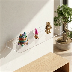 Modena hylde i klar akryl - 40x15 cm.